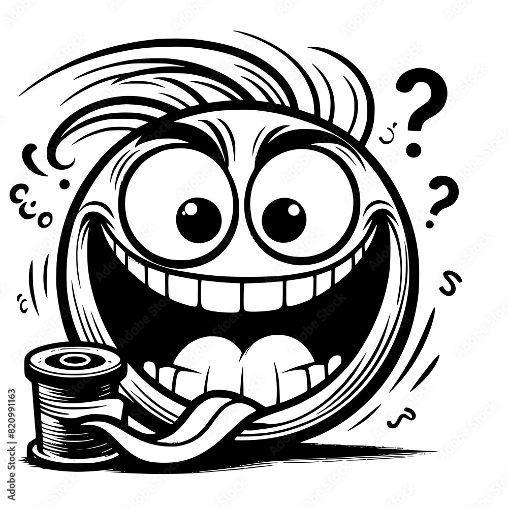 A crazy and funny smiley face in black and white, perfect for emotional expression illustrations, cartoons, humorous designs, and versatile creative projects A crazy and funny smiley face in black and white, perfect for emotional expression illustrations, cartoons, humorous designs, and versatile creative projects