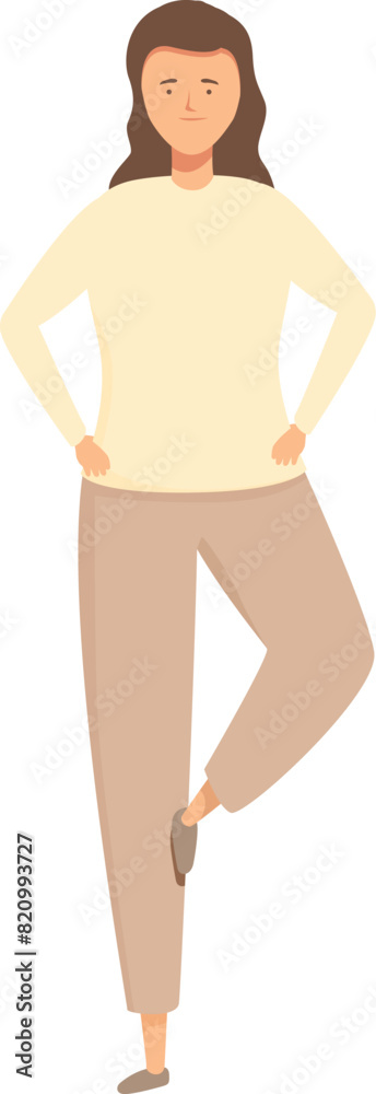 Vector illustration of a confident woman standing with one leg crossed and hands on her hips Vector illustration of a confident woman standing with one leg crossed and hands on her hips