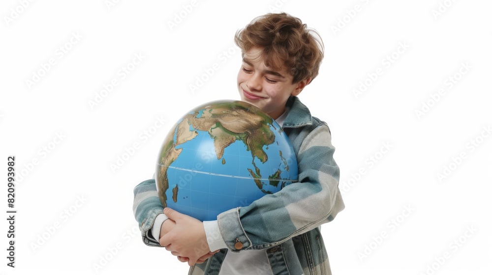 Man holding the Planet Earth isolated on white. Future Concept Man holding the Planet Earth isolated on white. Future Concept