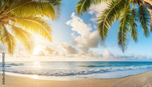 beach with palm trees