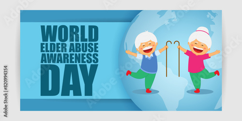 Vector illustration of World Elder Abuse Awareness Day 15 June social media feed template