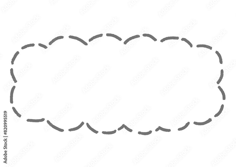 雲形のシンプルな点線のふきだし
