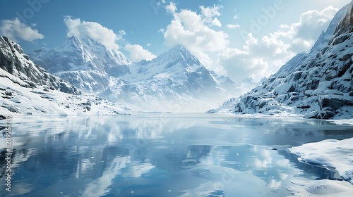 Serene Majesty: A Stunning Vista of Snowy Mountain Land, where Nature's Grandeur meets Tranquility. Perfect Harmony captured in a single frame. 🏔️  NaturePhotography  MountainMagic © Creative Deeds