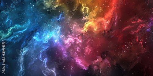 A beautiful space nebula with vibrant colors. AIG51A. photo