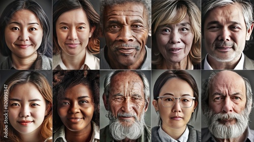 a vibrant photo collage showcasing portraits of multiracial and international individuals from diverse backgrounds, united in their unique stories and experiences.