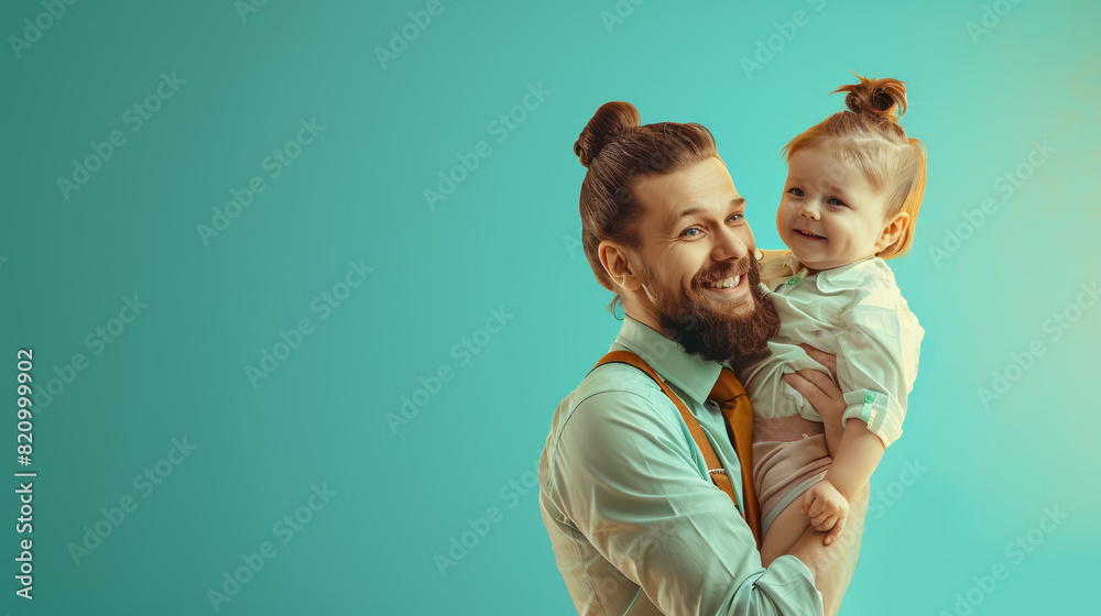 Obraz premium A man holding a little girl in his arms