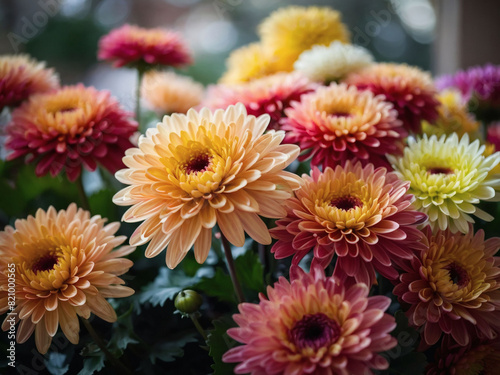 Captivating floral arrangement with vibrant chrysanthemums for weddings