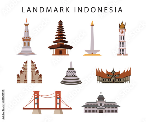 Landmark monument architecture illustration design stock