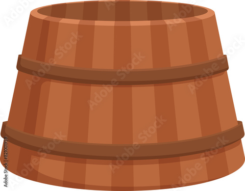 Vintage illustration of a classic wooden barrel, isolated vector graphic of a rustic traditional brown cask, perfect for brewery, wine, beverage, ale, beer, whiskey, and liquor themed designs