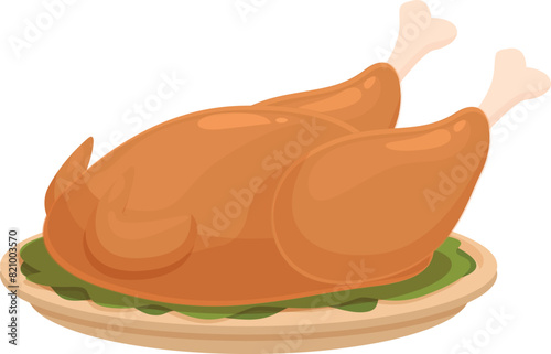 Vector cartoon roast chicken illustration, perfect for food, meal, dinner, culinary, protein, and kitchenthemed designs