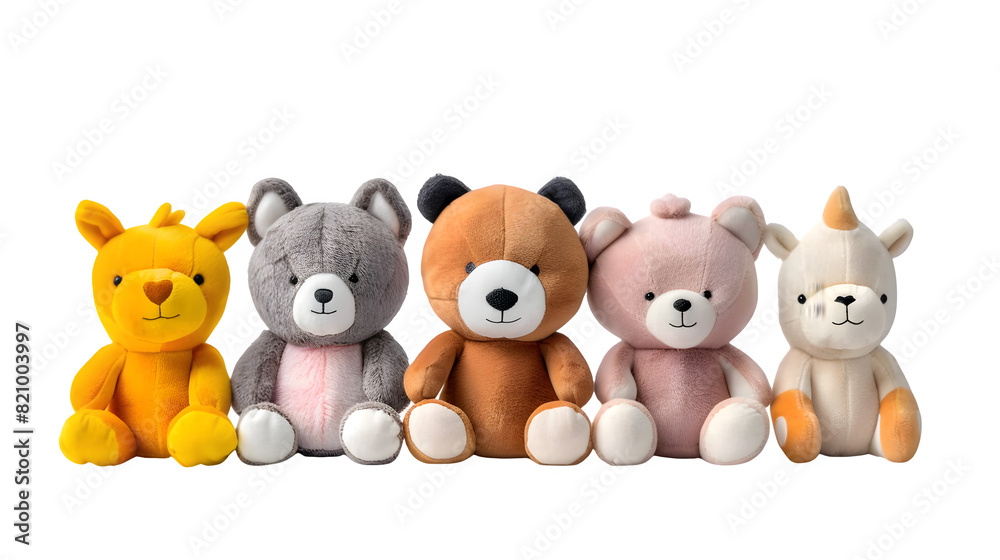 Stuffed animal isolated on a transparent background, PNG, Ai Stuffed animal isolated on a transparent background, PNG, Ai