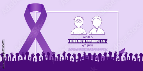 Vector illustration of World Elder Abuse Awareness Day 15 June social media feed template