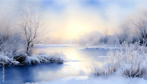 Landschaft Ein zarter Wintermorgen. Hintergrund f  r das Design 3.