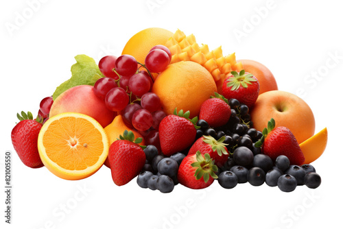 Vibrant Juicy Fruit Assortment isolated on transparent background PNG