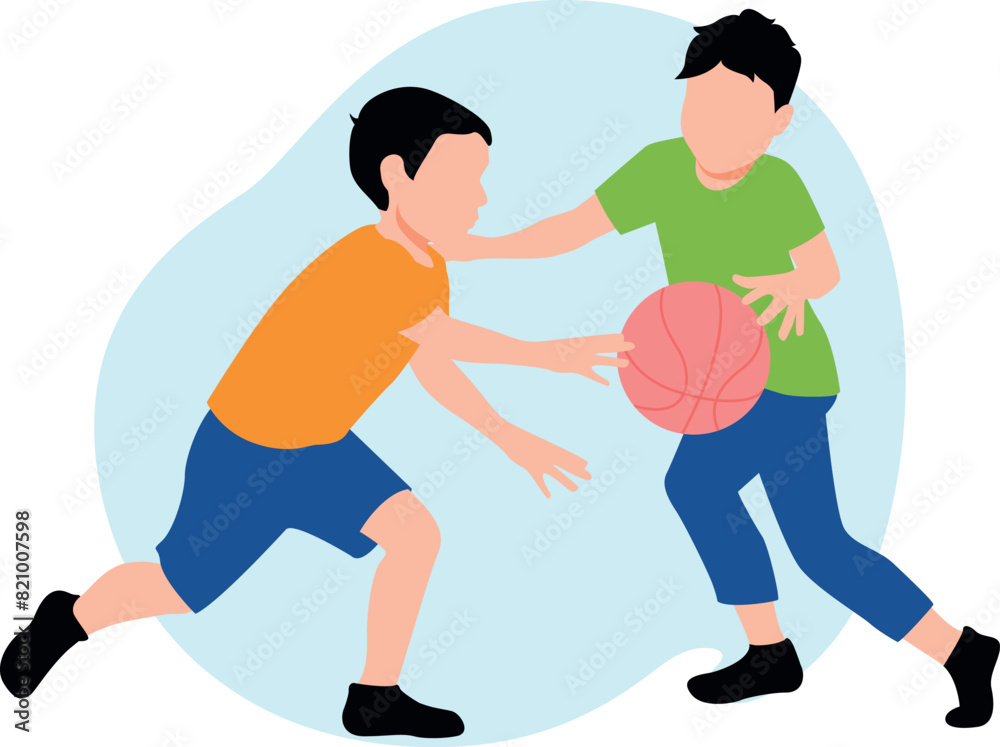 The boys are playing basketball. The boys are playing basketball.
