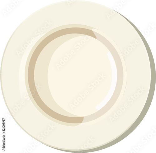 Empty plate on a white background. Top view
