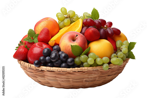 Vibrant Orchard Fruit Basket isolated on transparent background PNG