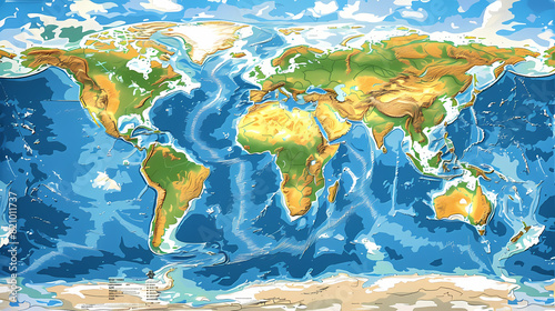 Dotted world map,color world map,Vector design illustration