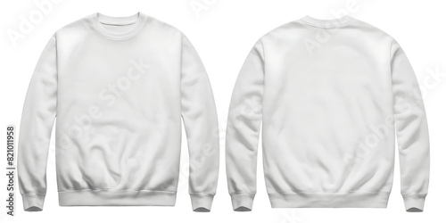 Obraz na płótnie Front and back view of a plain white crewneck sweatshirt. w salonie