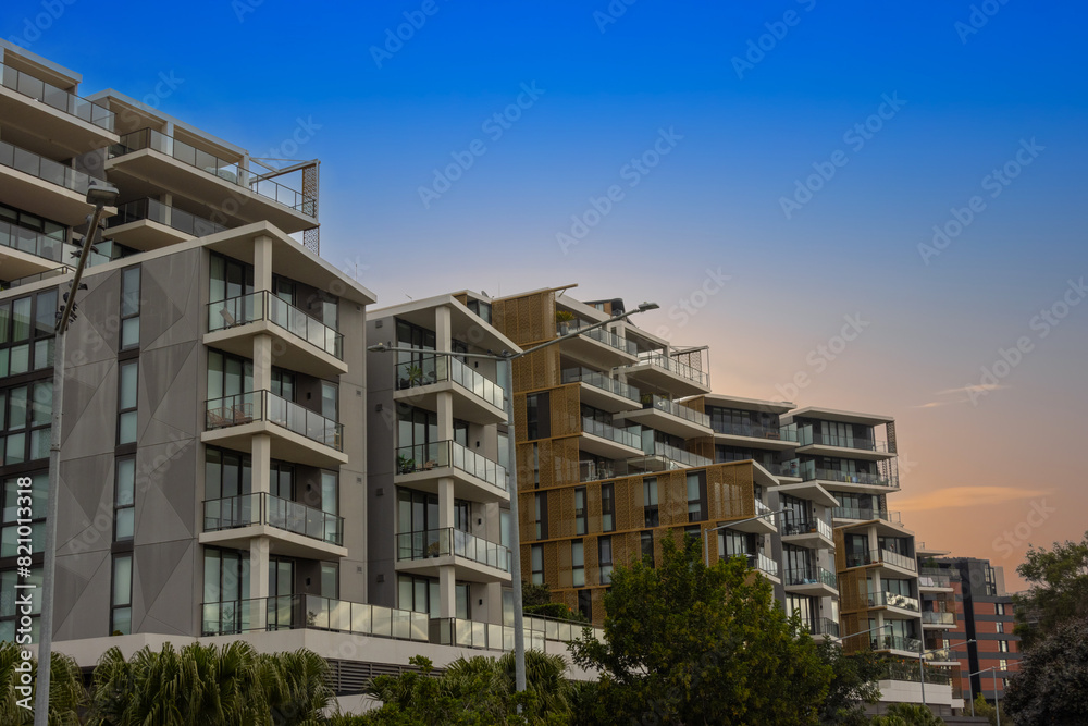 Residential and commercial Apartment building in inner Sydney suburb of Wentworth Point NSW Australia Residential and commercial Apartment building in inner Sydney suburb of Wentworth Point NSW Australia