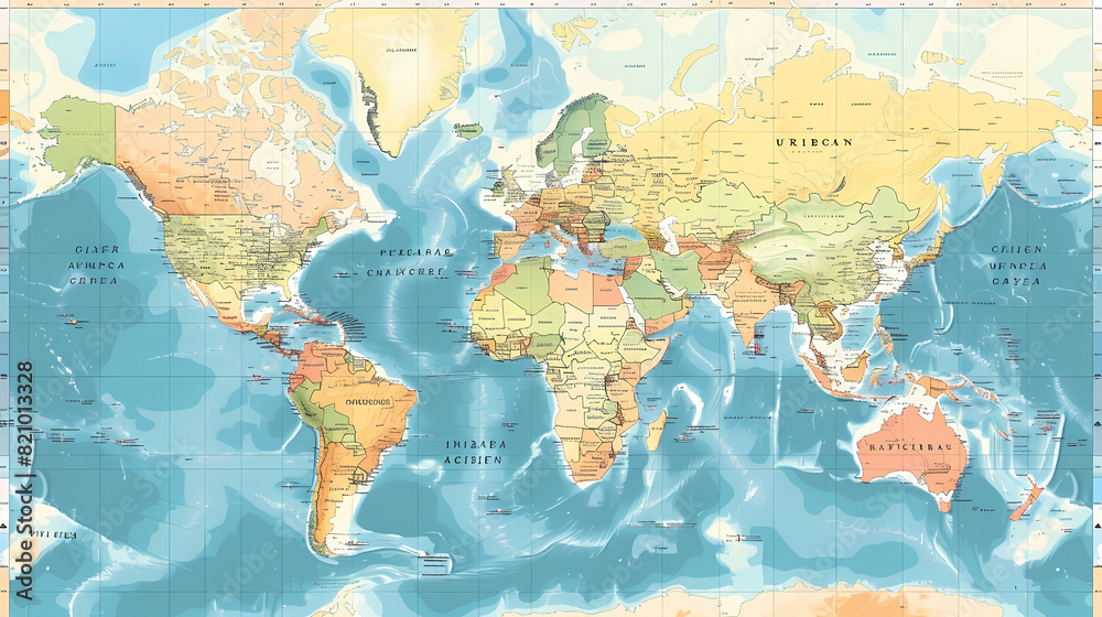 Fototapeta premium Dotted world map,color world map,Vector design illustration