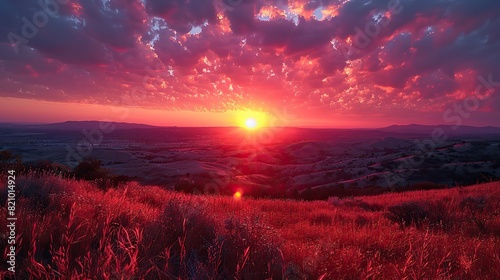 panoramic sunrise.stock image