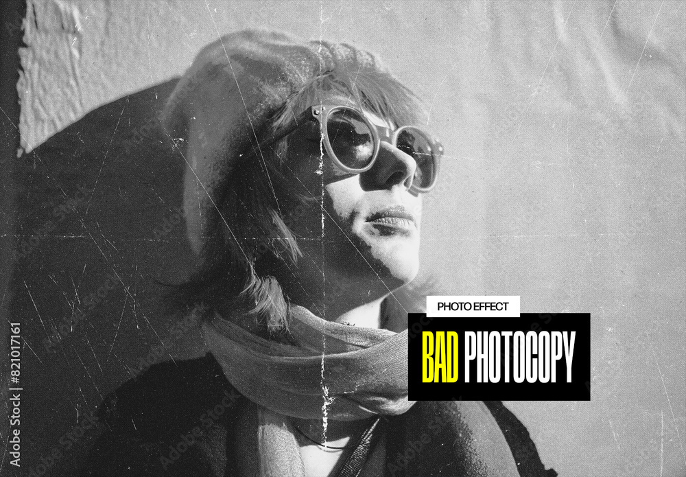 Bad Photocopy Photo Effect Mockup Stock Template | Adobe Stock