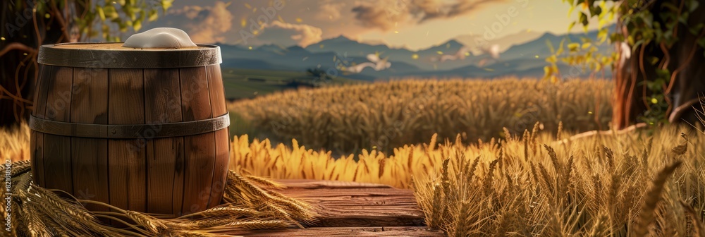 beers day background concept with malt plantation beers day background concept with malt plantation