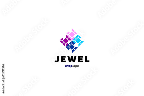 Template logo design for jewel shop, store or market