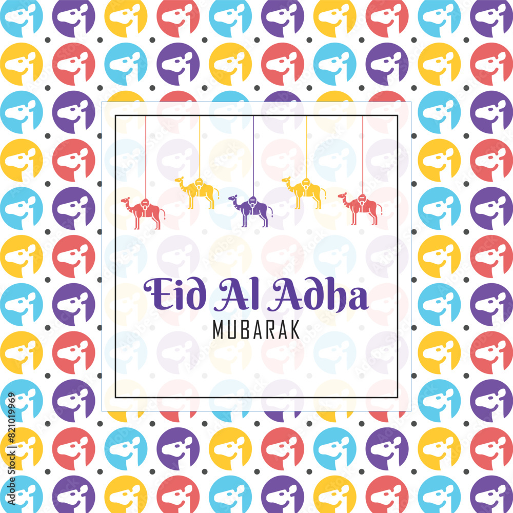 Eid al Adha social media post banner with qurbani animal pattern. Eid al Adha social media post banner with qurbani animal pattern.