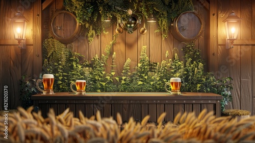 beers day background concept with malt plantation