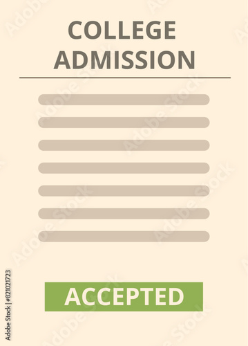 Graphic of a college acceptance letter, signaling successful admission