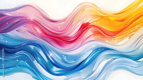 abstract multi-colored wave pattern that is shiny and flowing in a modern style 