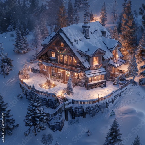 Embracing Coziness in a Mountain Chalet Blanketed in Snow