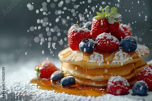 Indulgent Pancake Breakfast with Sweet Berries