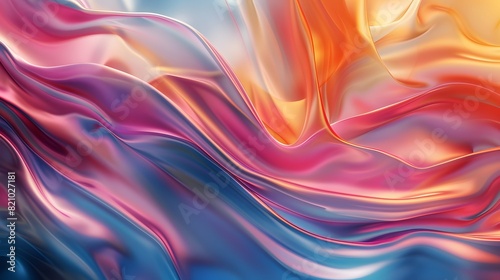 Wallpaper Mural abstract multi-colored wave pattern that is shiny and flowing in a modern style	 Torontodigital.ca