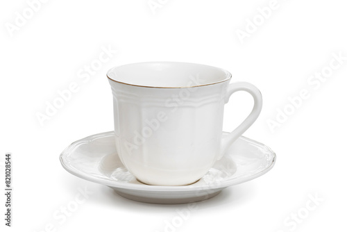 White empty cup isolated on white background with clipping path