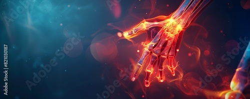 Fiery Glow of Joint Pain Illustrated in Powerful Luminous Energy