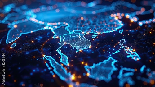 digital map of south east asia concept of global network and connectivity data transfer and cyber technology business exchange information and telecommunication.stock photo