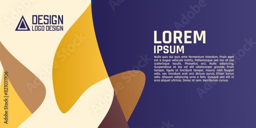an abstract background image with a blue, yellow, and brown color scheme. The shapes appear to be organic and flowing.