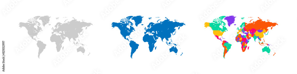 Earth Map. World Map. World or Earth Map Vector Illustration