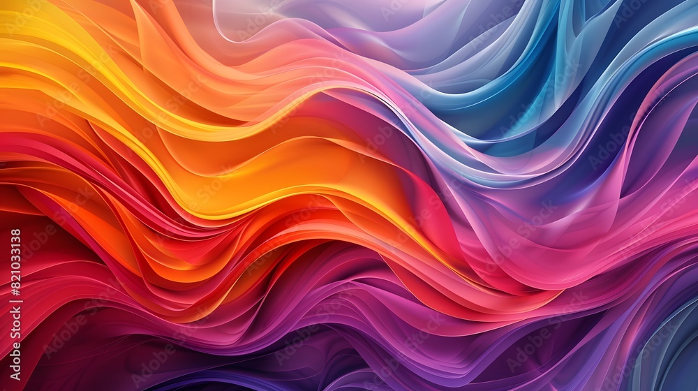 abstract multi-colored wave pattern that is shiny and flowing in a modern style	