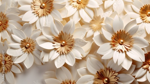 3d golden flowers on a marble background bright challenging colors wallpaper