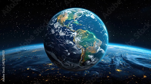 high resolution satellite view of planet earth focused on south and central america brazil and amazon rainforest elements of this image furnished .stock photo