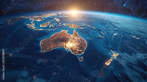 physical map of australia with high resolution details flattened satellite view of planet earth its geography and topography elements of this image furnished .stock photo photo