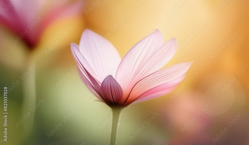Fototapeta premium close up of pink flower with a pink petal