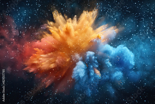 colorful powder paint explosion 