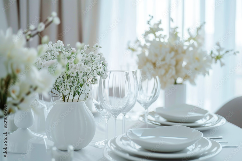Beautiful wedding table setting with flowers Beautiful wedding table setting with flowers