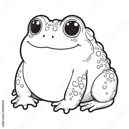 Line art of toad cartoon vector
