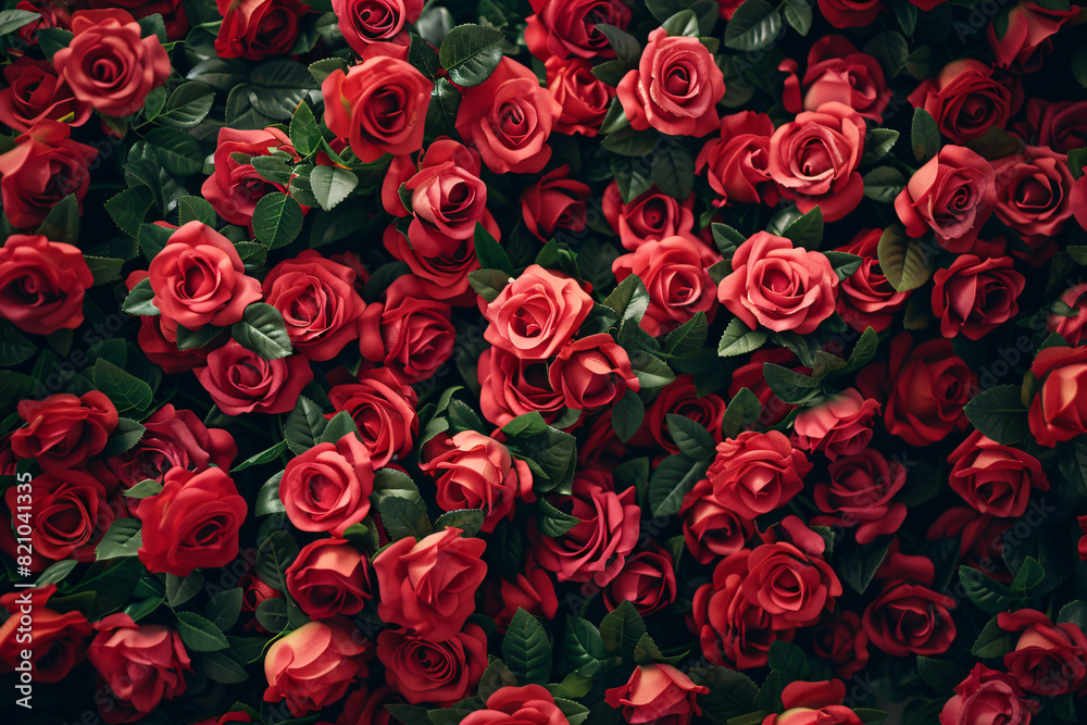 Top view of red rose flowers bouquet background with copy space Top view of red rose flowers bouquet background with copy space